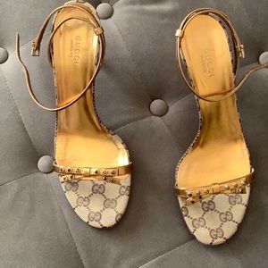 Gold Gucci mid heels